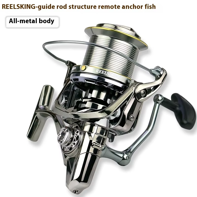 All-Metal Long-Casting Spinning Reel – Gap-Free Aluminum, Anchor Guide (Left-Hand, River/Sea Fishing)