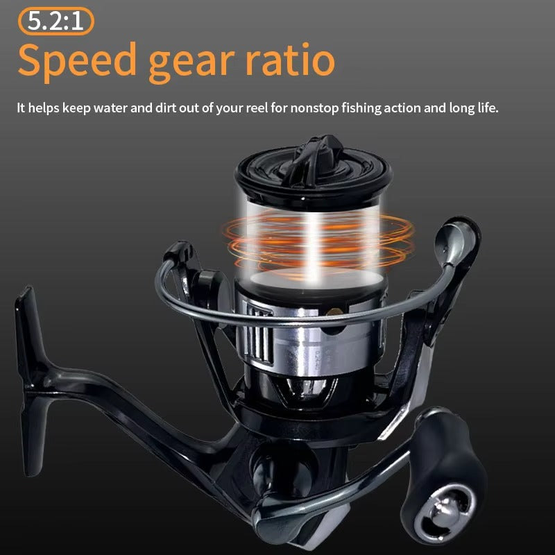 Aluminum Spinning Reel – for Bass/Marlin/Salmon, Deep Sea & River Fishing (Plastic Wire Cup)