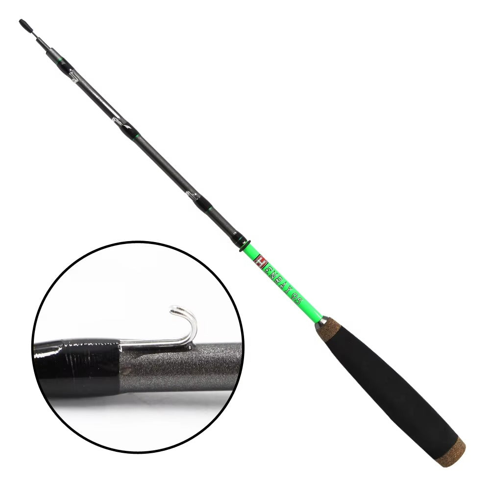 95cm Pure Carbon Ice Fishing Rod – 3-Section Telescopic