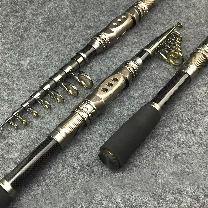 1.8m Carbon Telescopic Rock Trolling Rod – Deep Sea Fishing (With Reel)