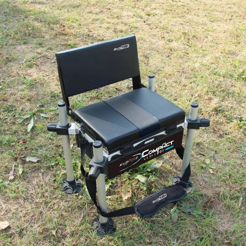High-Quality Aluminum Fishing Seat Box – Backrest, Feeder Compatible