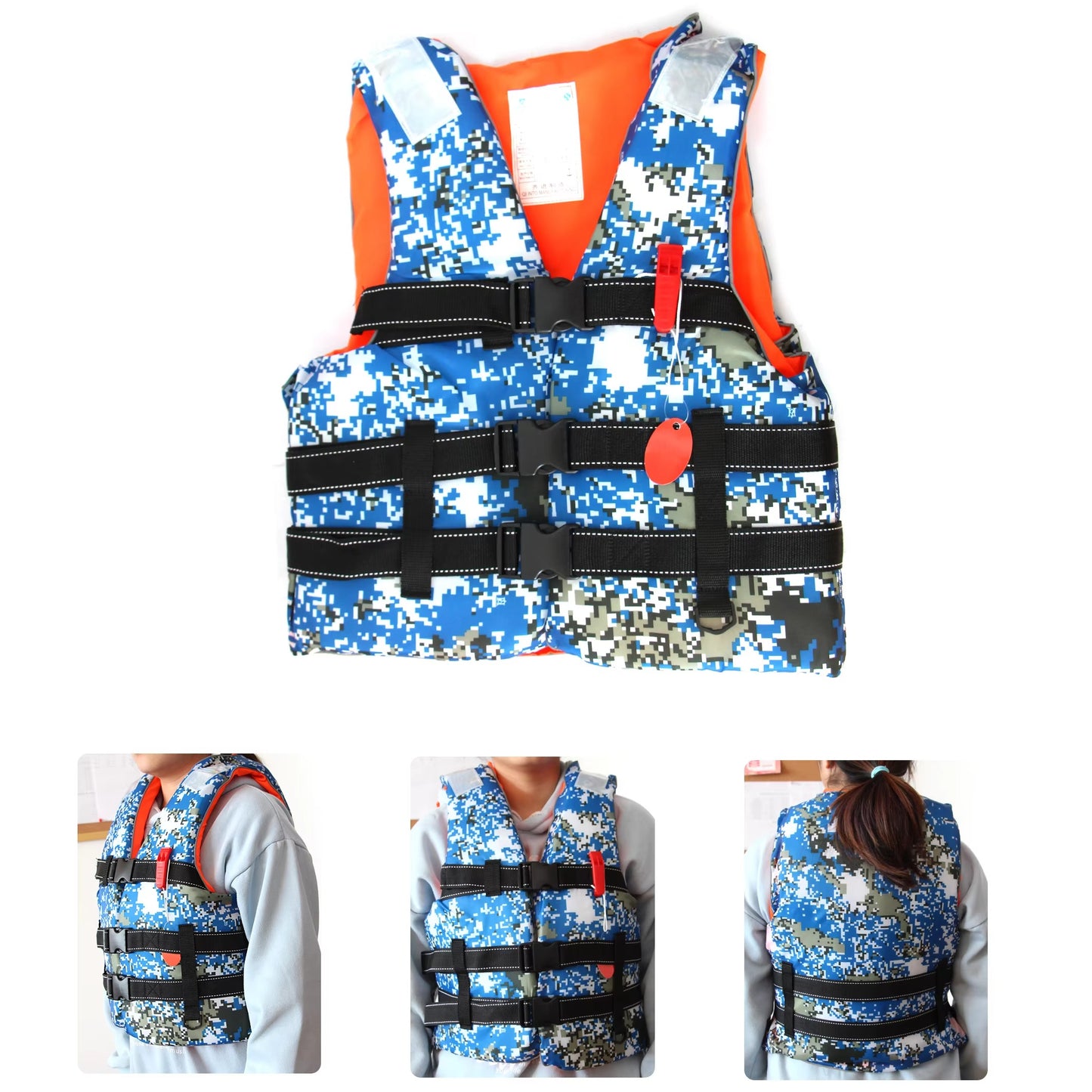 300D Oxford Cloth Life Vest – High-Quality, EPE Cotton (Adult, Sea Fishing/Swimming)