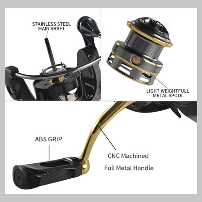 New Design Metal Spinning Reels – Saltwater/Freshwater, Lake (Deep/Shallow Cups)