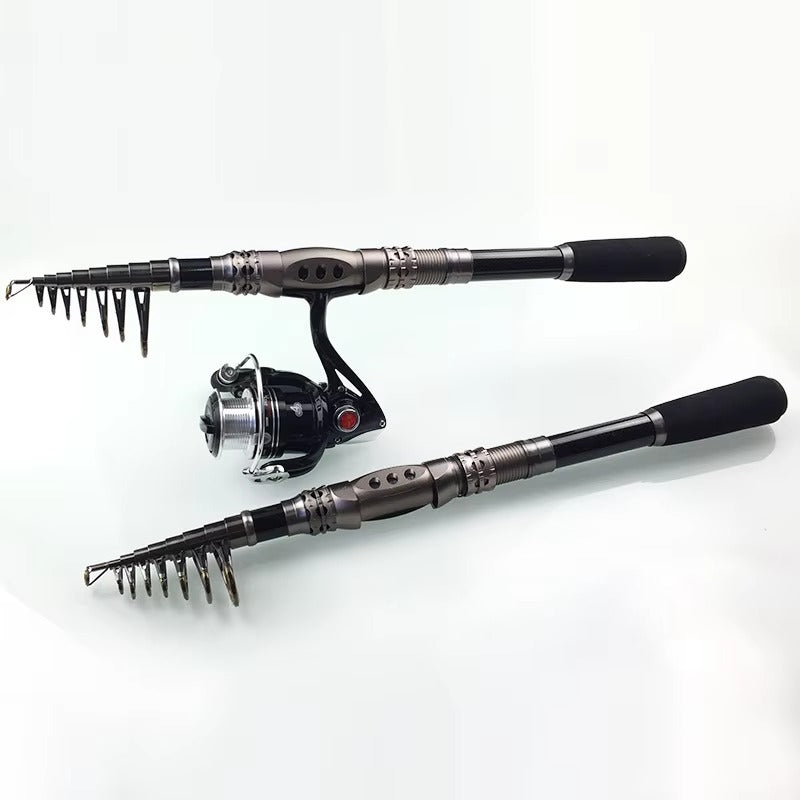 1.8m Carbon Telescopic Rock Trolling Rod – Deep Sea Fishing (With Reel)