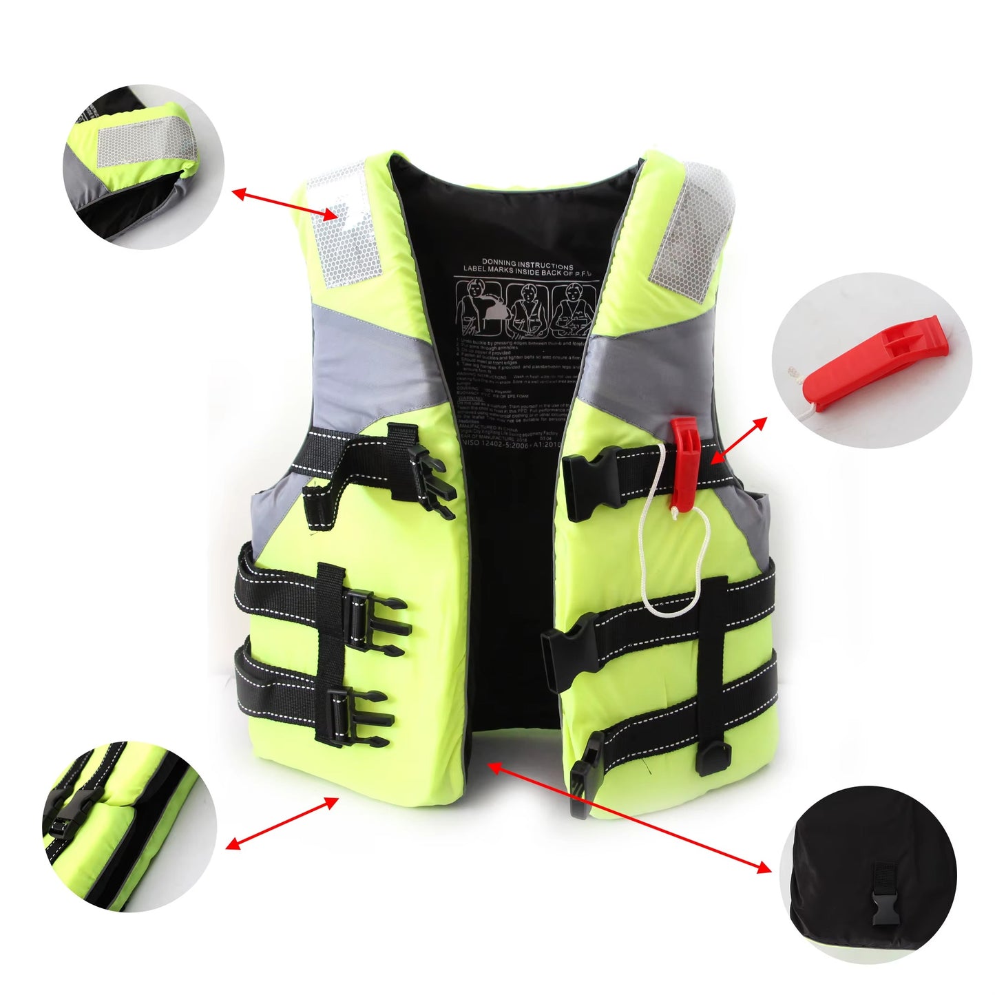 Adult 300D Oxford Cloth Life Jacket – EPE Cotton (Swimming/Boating/Surfing/Fishing)