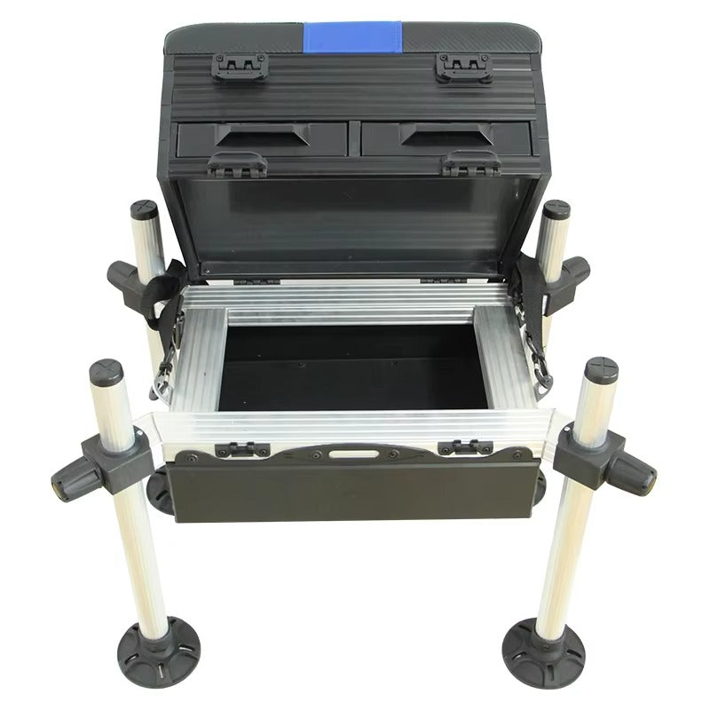 Aluminum Fishing Seat Box – Portable, Multifunctional (Feeder, Storage, Outdoor)