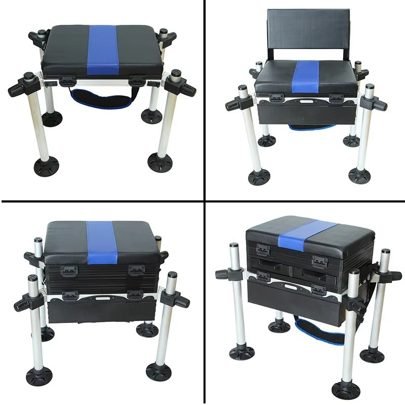 Aluminum Fishing Seat Box – Portable, Multifunctional (Feeder, Storage, Outdoor)